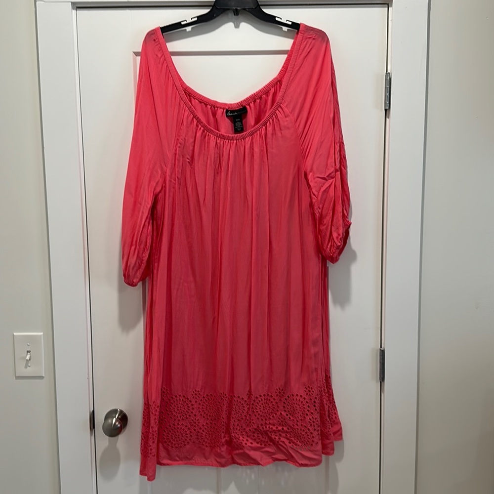 Lane Bryant Coral Eyelet Trim Dress Plus sz 22/24